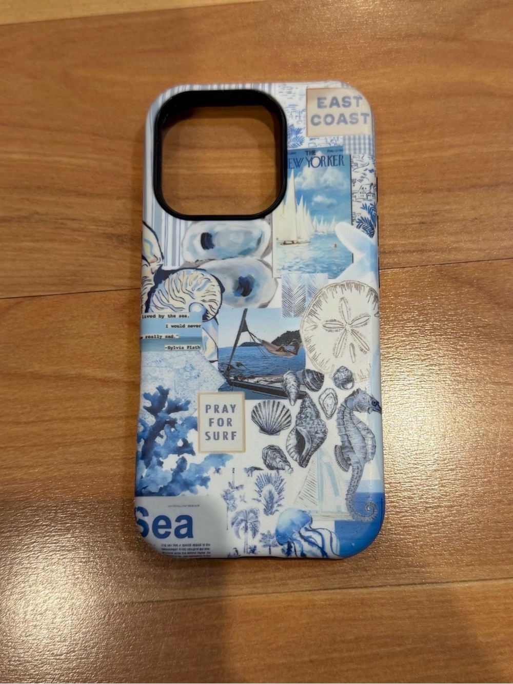 Blue Coastal Shell Pattern Phone Case - iPhone 16 pro